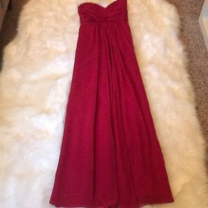 David’s Bridal Apple Red Bridesmaid Dress